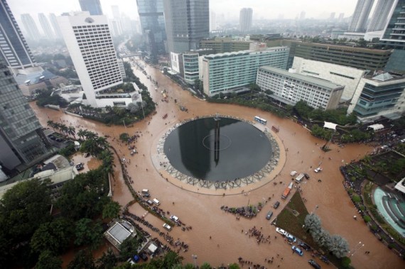 Flood water in Jakarta